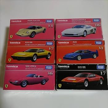 Amazon.co.jp: トミカ プレミアム フェラーリ 赤箱 黒箱 6台